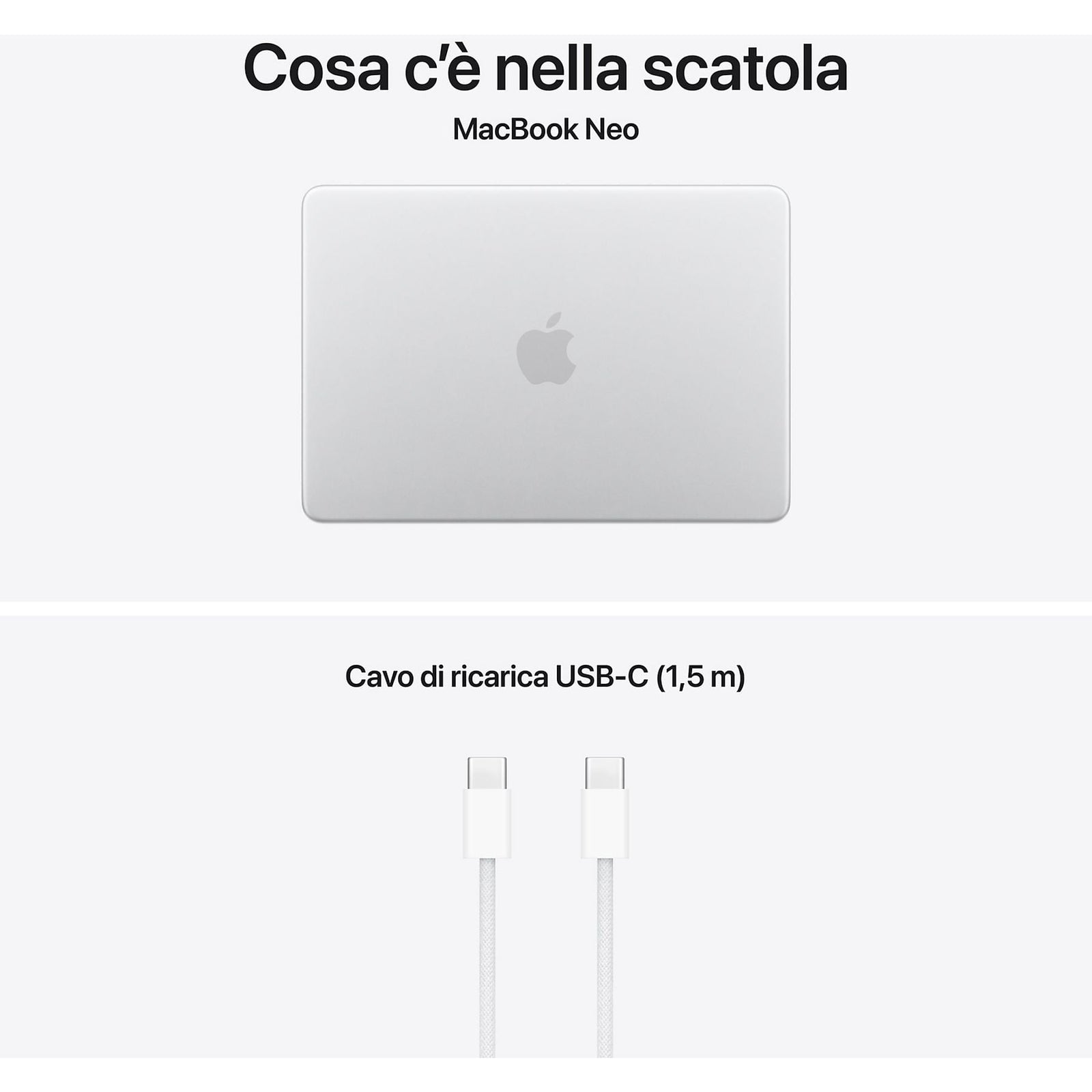 APPLE MacBook Neo 13'', Chip A18 Pro, 6 CPU 5 GPU, 8GB, 256GB, Magic Keyboard, Argento