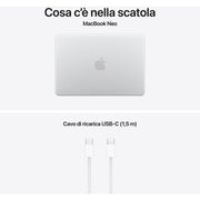 APPLE MacBook Neo 13'', Chip A18 Pro, 6 CPU 5 GPU, 8GB, 256GB, Magic Keyboard, Argento