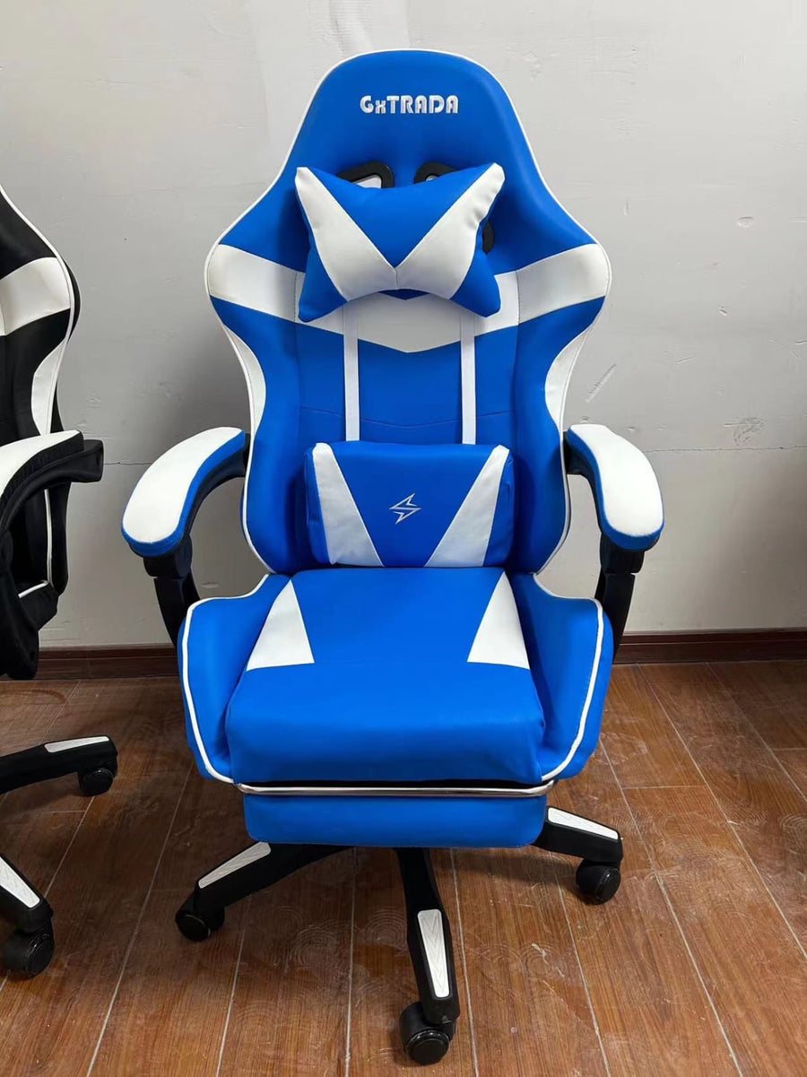 Sedia Gaming Con Led Azzurra/Bianca