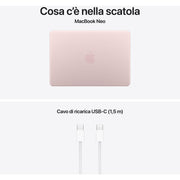 APPLE MacBook Neo 13'', Chip A18 Pro, 6 CPU 5 GPU, 8GB, 256GB, Magic Keyboard, Rosa pastello